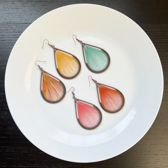 NEW "Dew" Bronze Earrings (Multicolor) - Picture 5 of 6